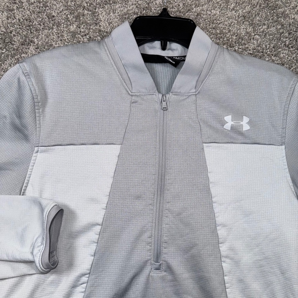 Under Armour ColdGear 1/2 Zip Pullover Gray Mens Medium Athletic Jacket